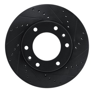 Hyundai Entourage Brake Rotor (1) - Front Right - R1 Concepts - Drilled & Slotted - Black - `06-`14